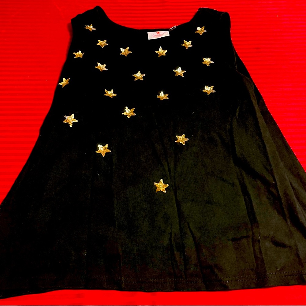 Pre-Owned Black Quacker Factory Sequined Tank Top